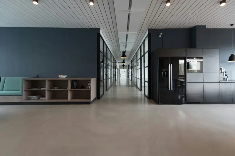 Finished commercial corridor delivered as a tenant improvement